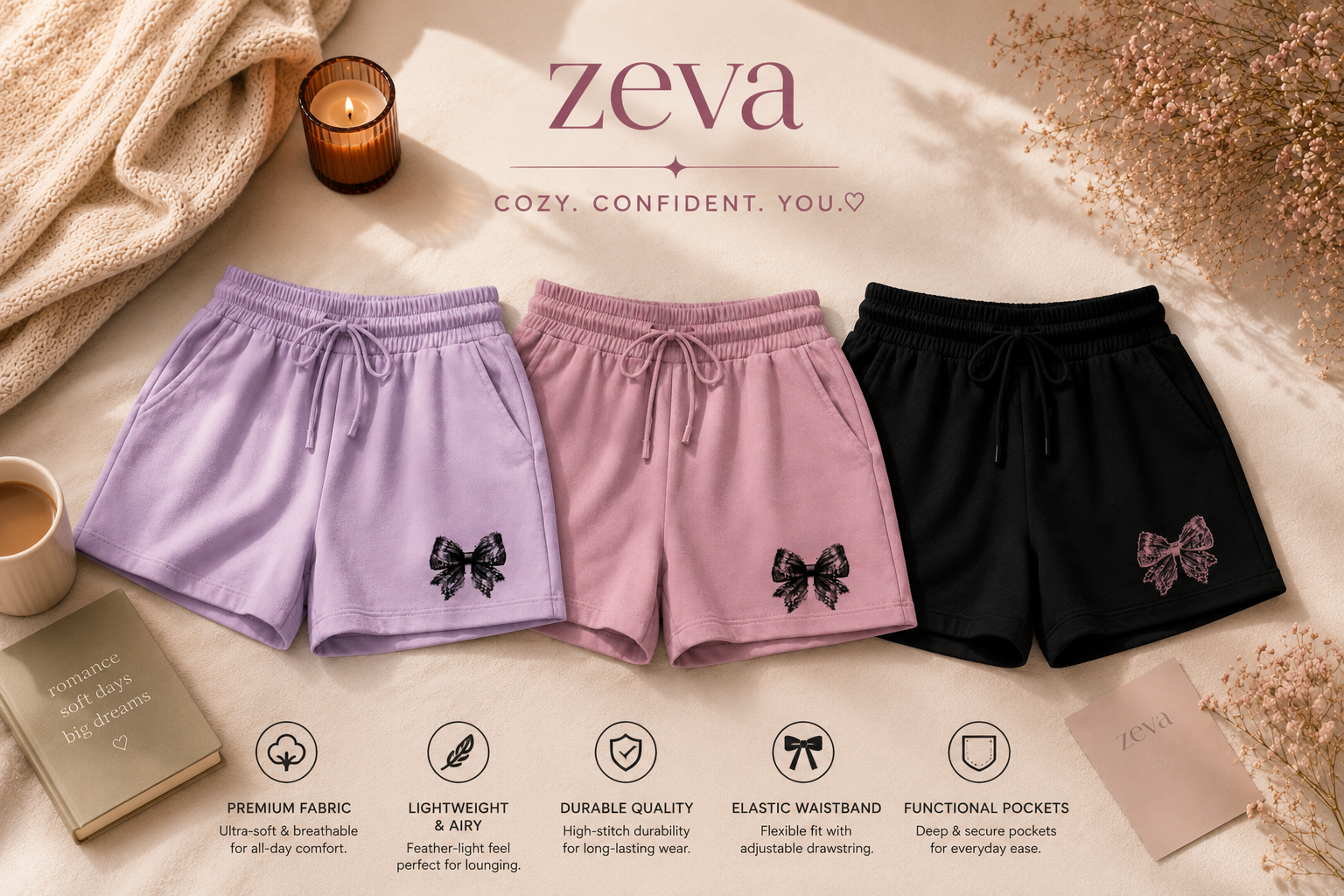 ZEVA Daisy Dream Bow Shorts