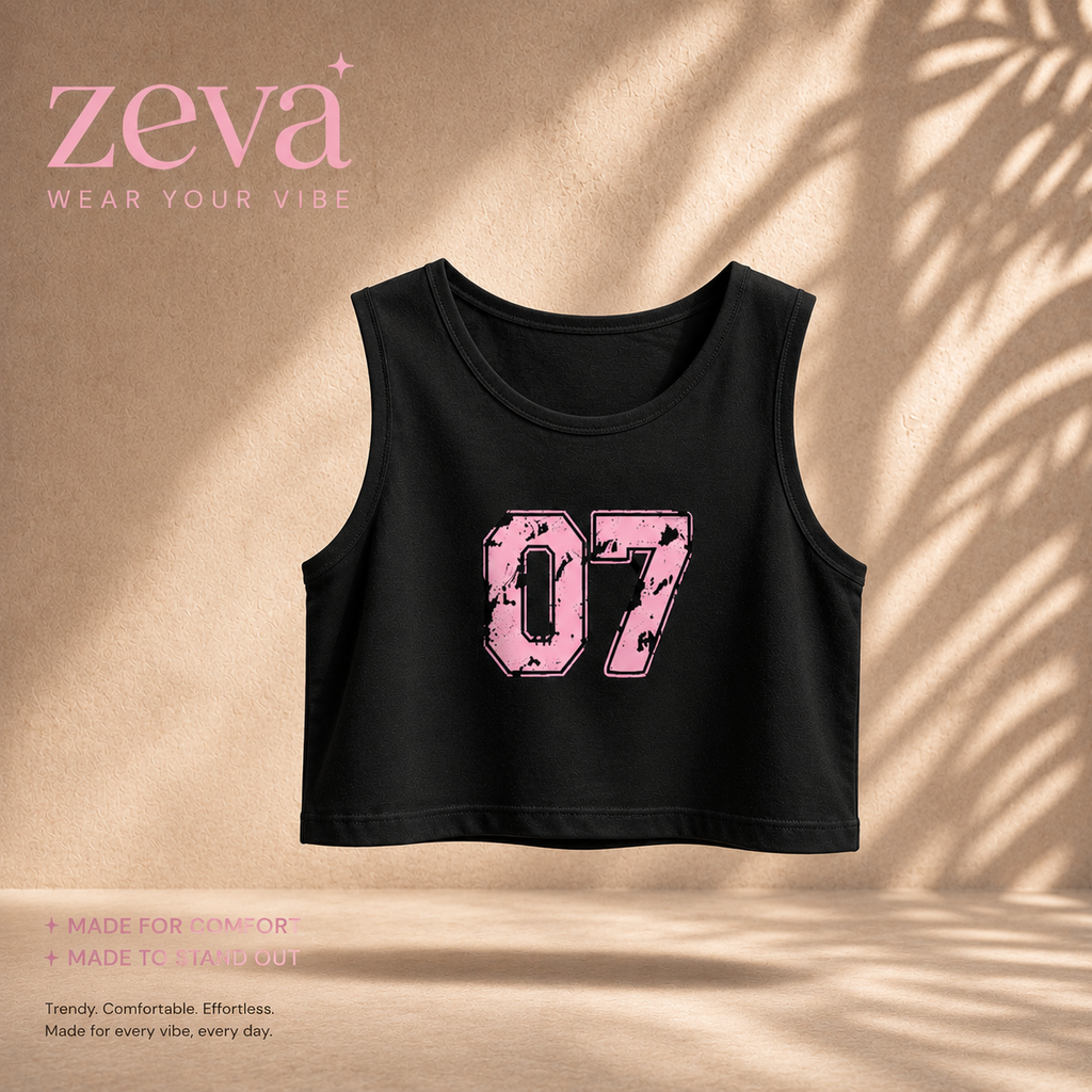 "07" Varsity Crop Tank