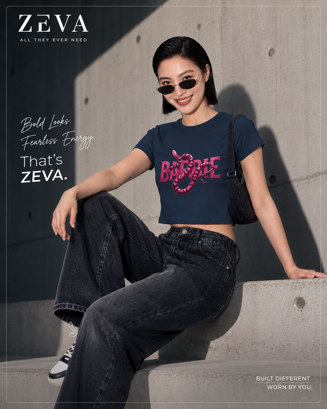Snake Script Crop Top