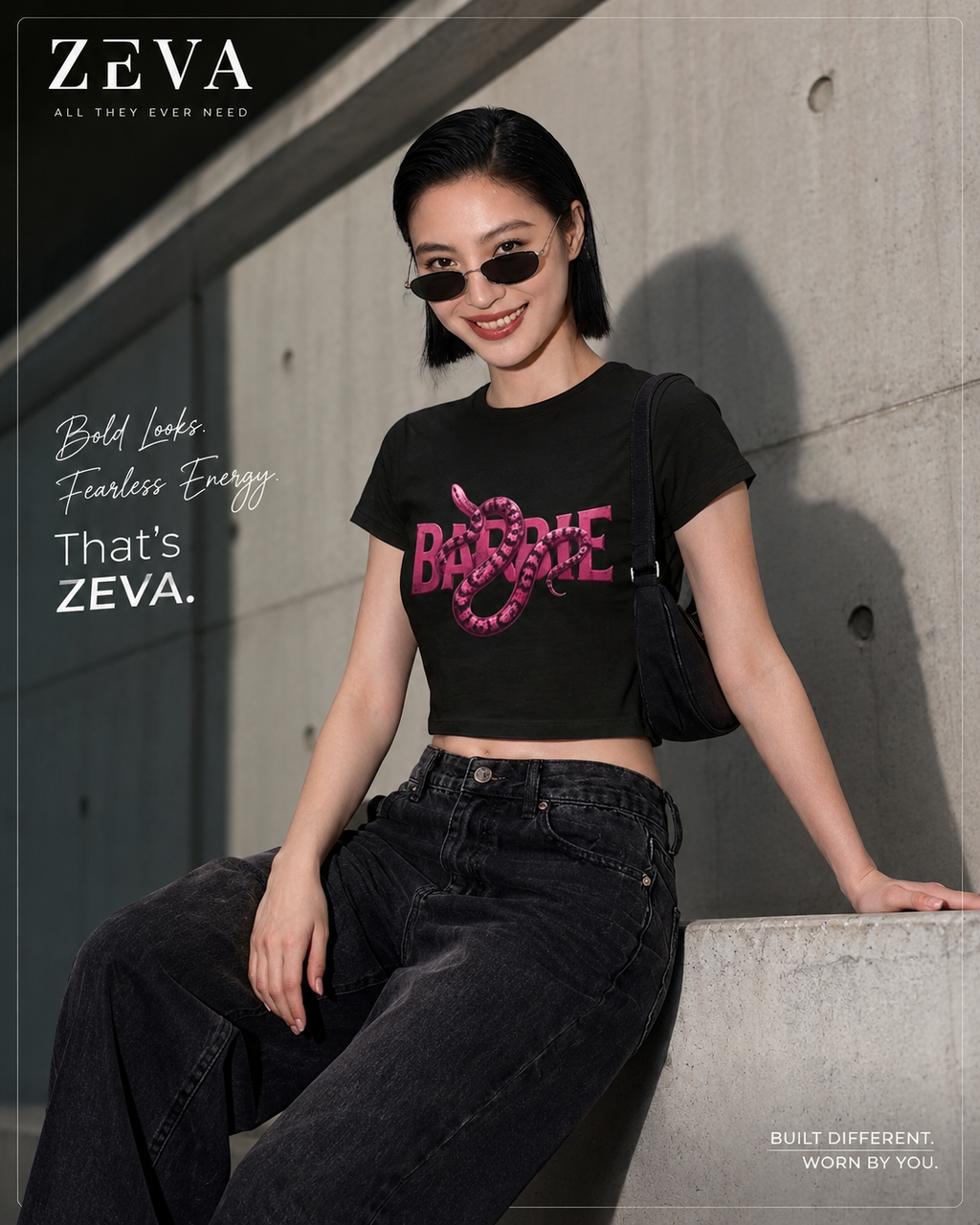 Snake Script Crop Top