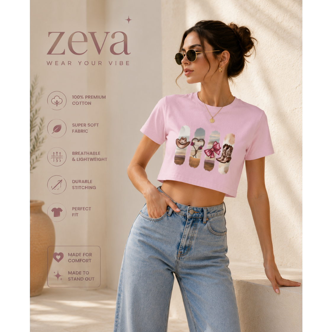 ZEVA Western Desert Crop Top
