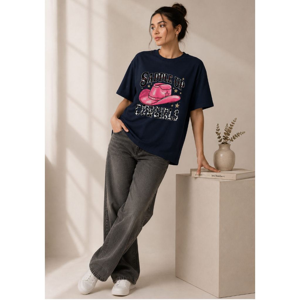 ZEVA Saddle Up Cowgirls Oversized Tee