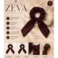 Wine Satin Bow Scrunchie